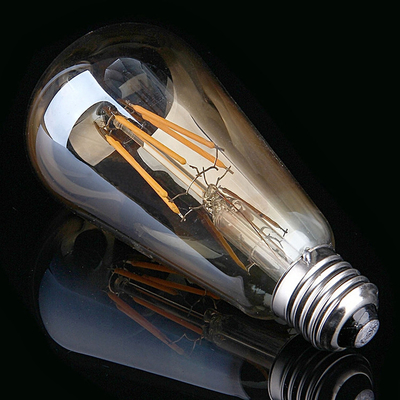 AC電源 ヴィンテージ アンバーグラス ST19 LED 電球 暗調可能 40W 交換 暖かいキャンドル 中間ベース