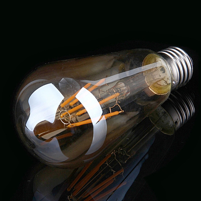 AC電源 ヴィンテージ アンバーグラス ST19 LED 電球 暗調可能 40W 交換 暖かいキャンドル 中間ベース