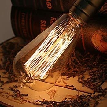 AC電源 ヴィンテージ アンバーグラス ST19 LED 電球 暗調可能 40W 交換 暖かいキャンドル 中間ベース